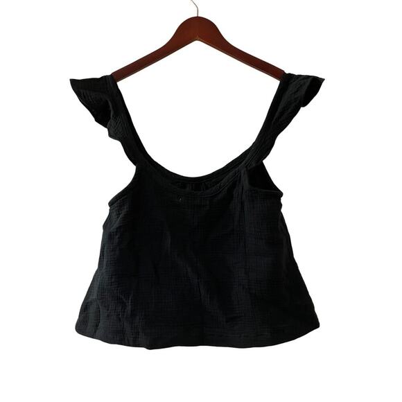 NWT- Marine Layer Jude Flutter Sleeve Tank Black Gauze Retail $78 Size Large - Picture 5 of 7